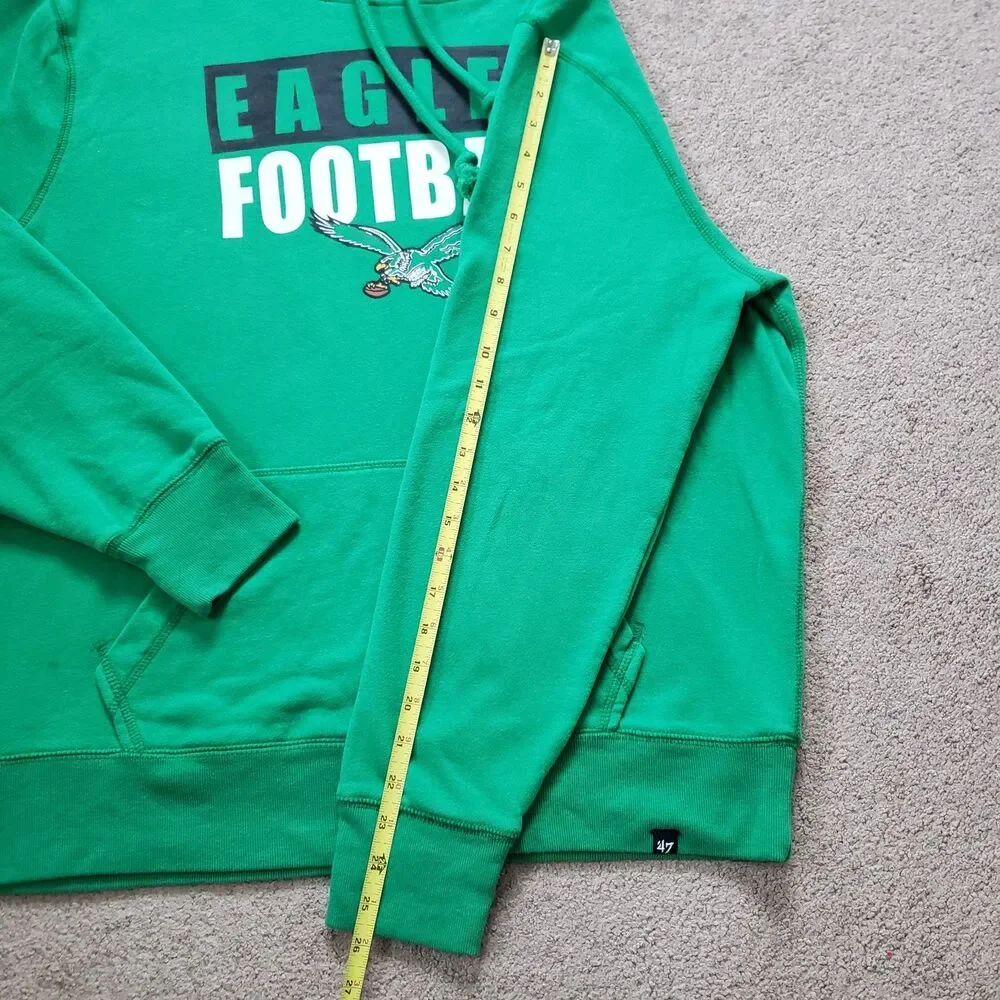 '47 Brand Philadelphia Eagles Football Size Medium Mens Kelly Green Hoodie NFL